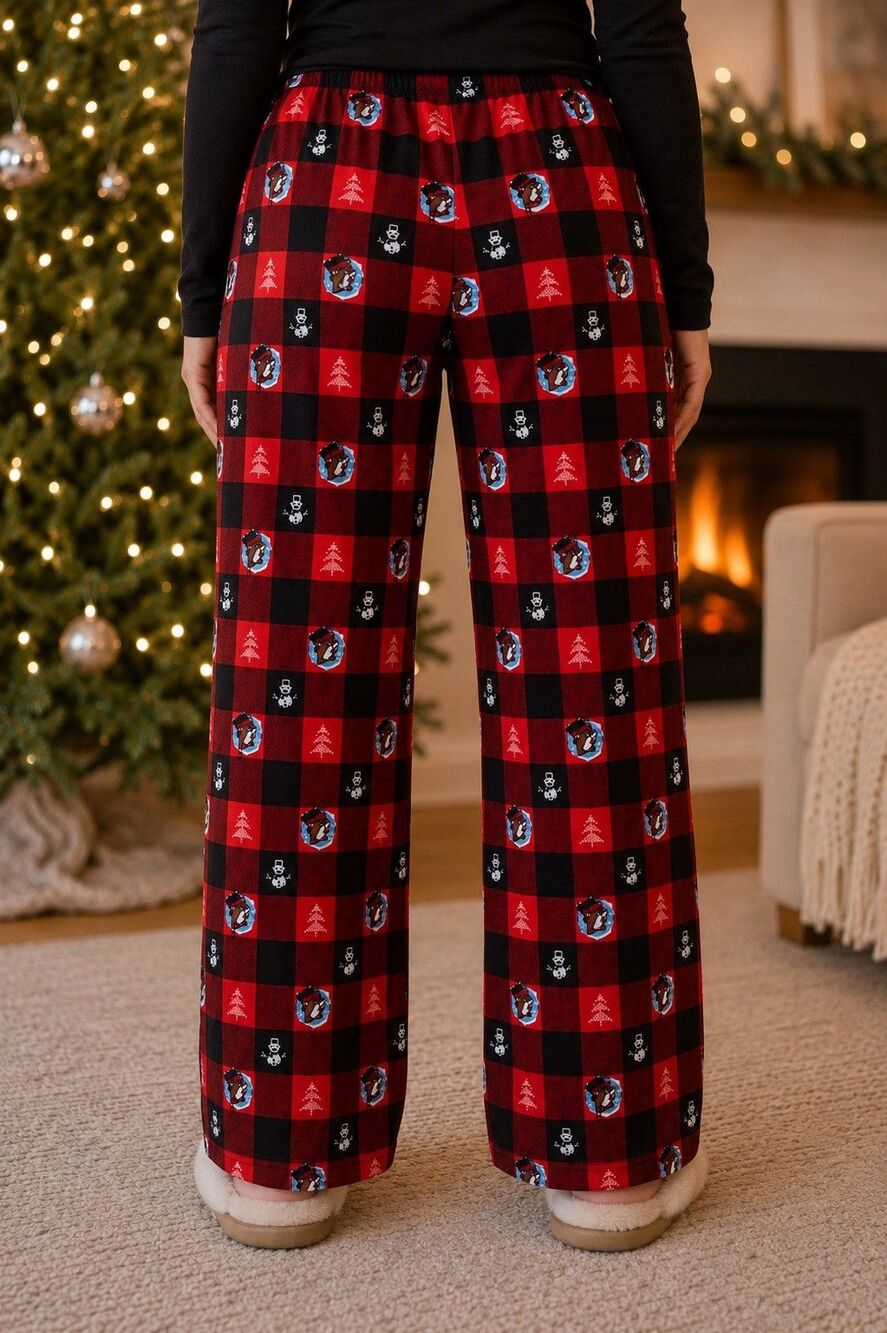 Buc-ee’s Women’s Men’s Christmas Pajama Pants Size M Buffalo Plaid Beaver Lounge - Picture 3 of 8